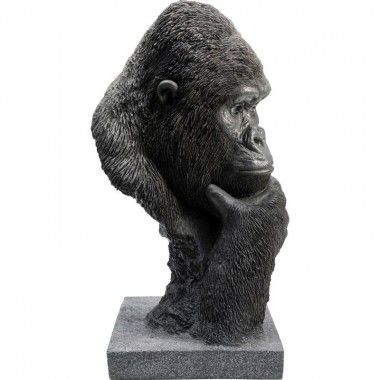 Cabeça de gorila estátua pensando preto GORILLA