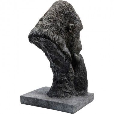 Cabeça de gorila estátua pensando preto GORILLA