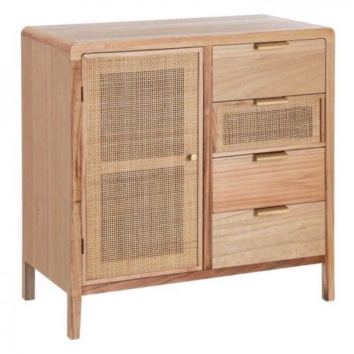 Rattan wood chest of drawers 4 drawers 1 door ASTA