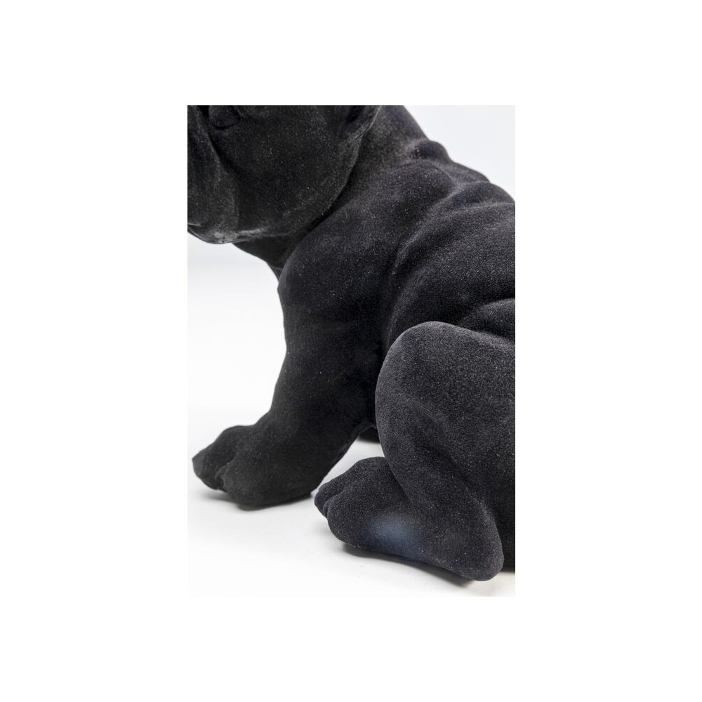 Schwarze französische Bulldoggen-Welpenstatuette aus Filz