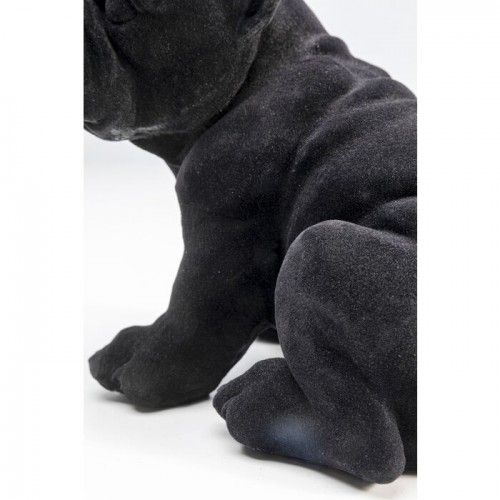 Schwarze französische Bulldoggen-Welpenstatuette aus Filz