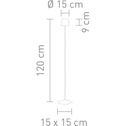 Schwarze Stehleuchte für den Außenbereich, Design Large TROLL