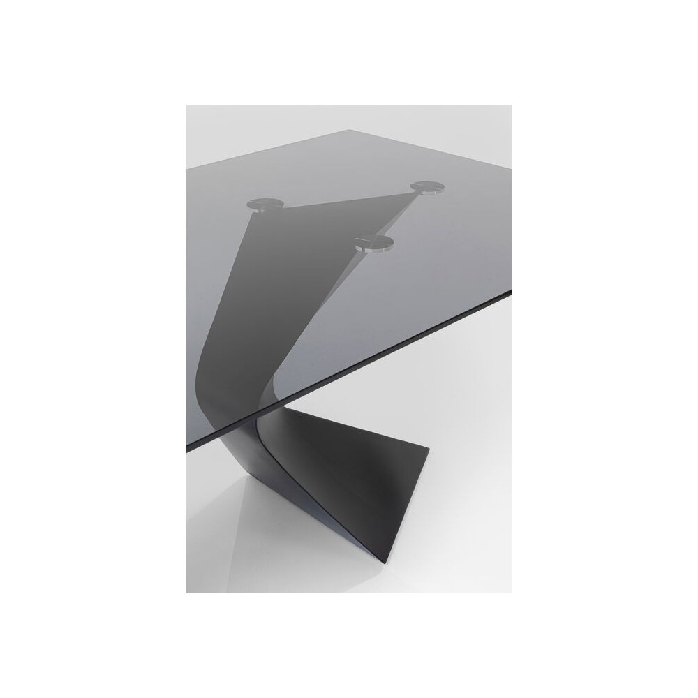 Table à manger verre trempé noir 200 cm GLORIA
