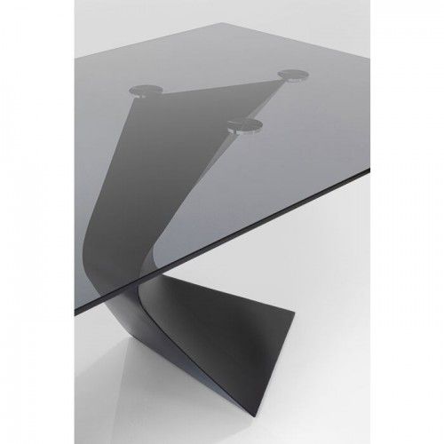 Table à manger verre trempé noir 200 cm GLORIA