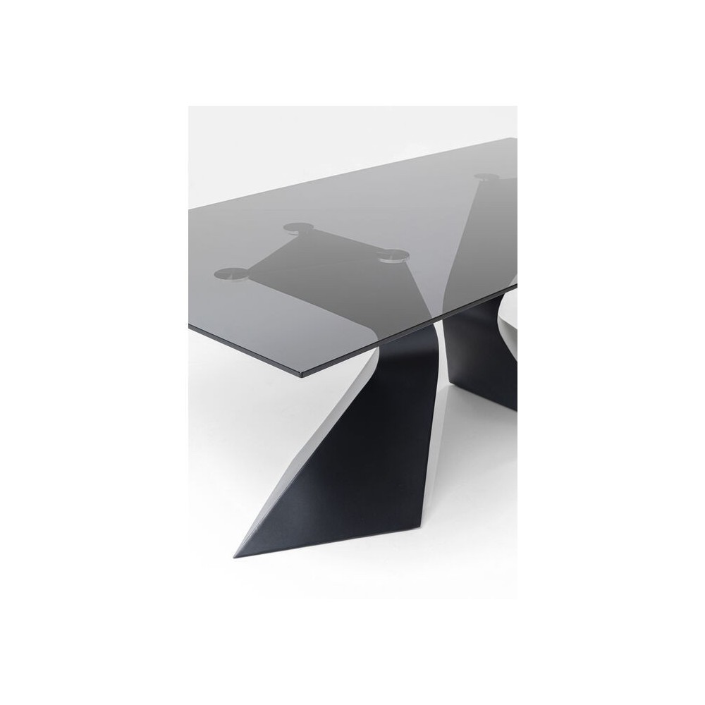 Table à manger verre trempé noir 200 cm GLORIA