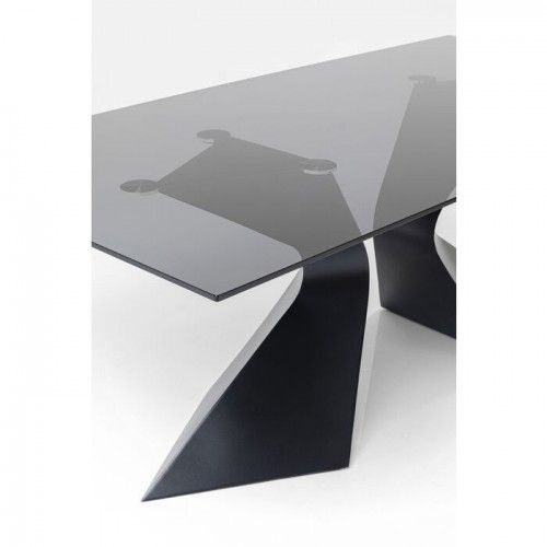 Table à manger verre trempé noir 200 cm GLORIA