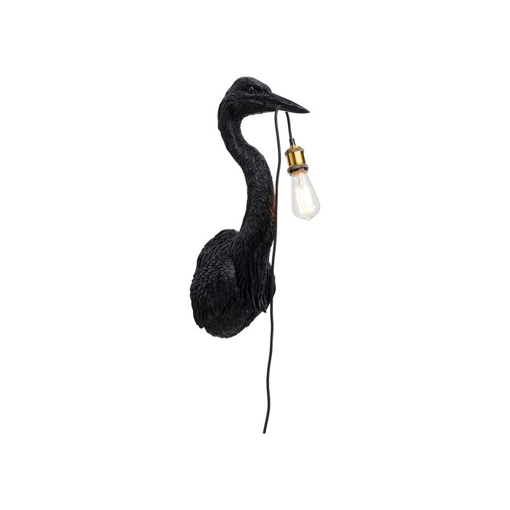 Black heron head wall light Kare design