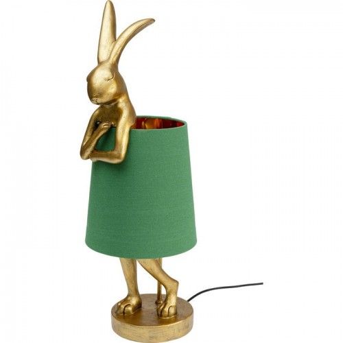 Lâmpada de coelho dourado verde abajão coelho