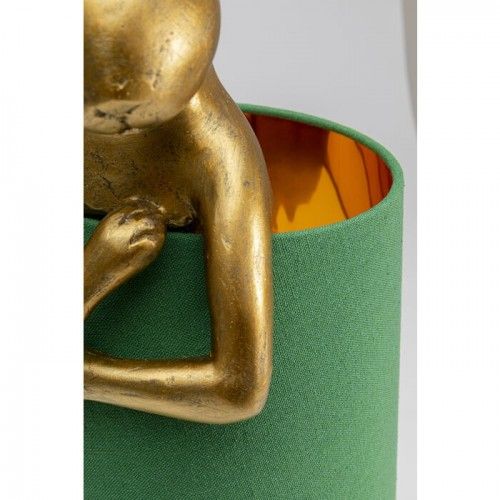 Lámpara conejo dorado con pantalla verde RABBIT