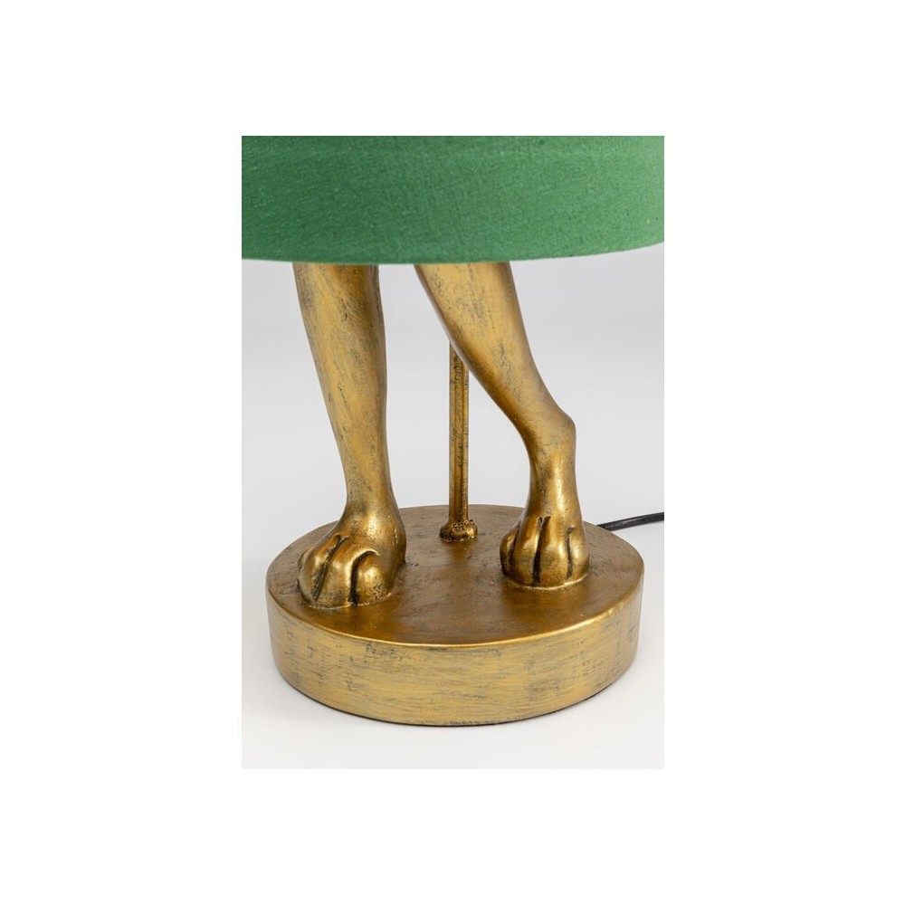 Lampada coniglio dorata con paralume verde RABBIT