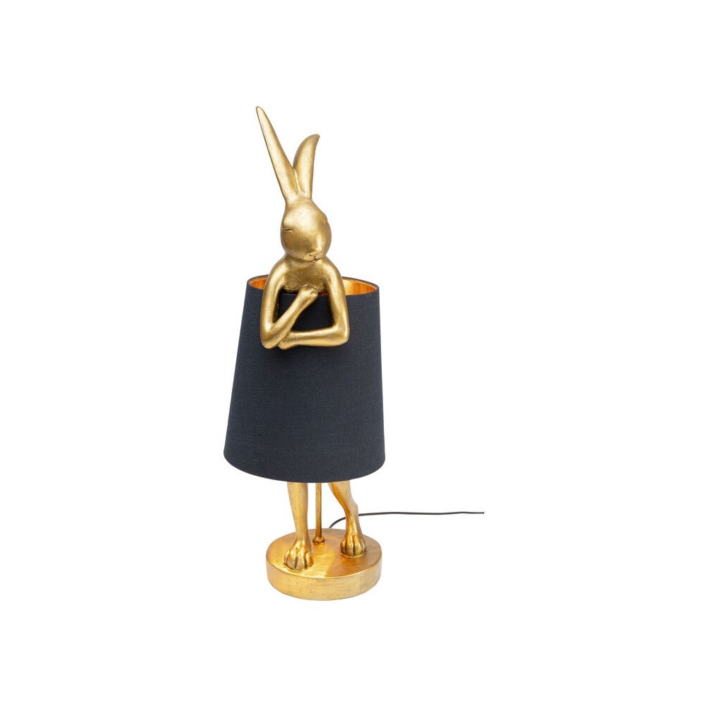 Lâmpada de coelho dourado lâmpada preta coelho