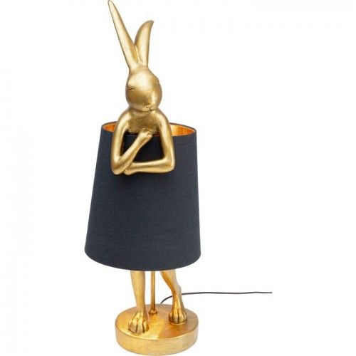 Lâmpada de coelho dourado lâmpada preta coelho
