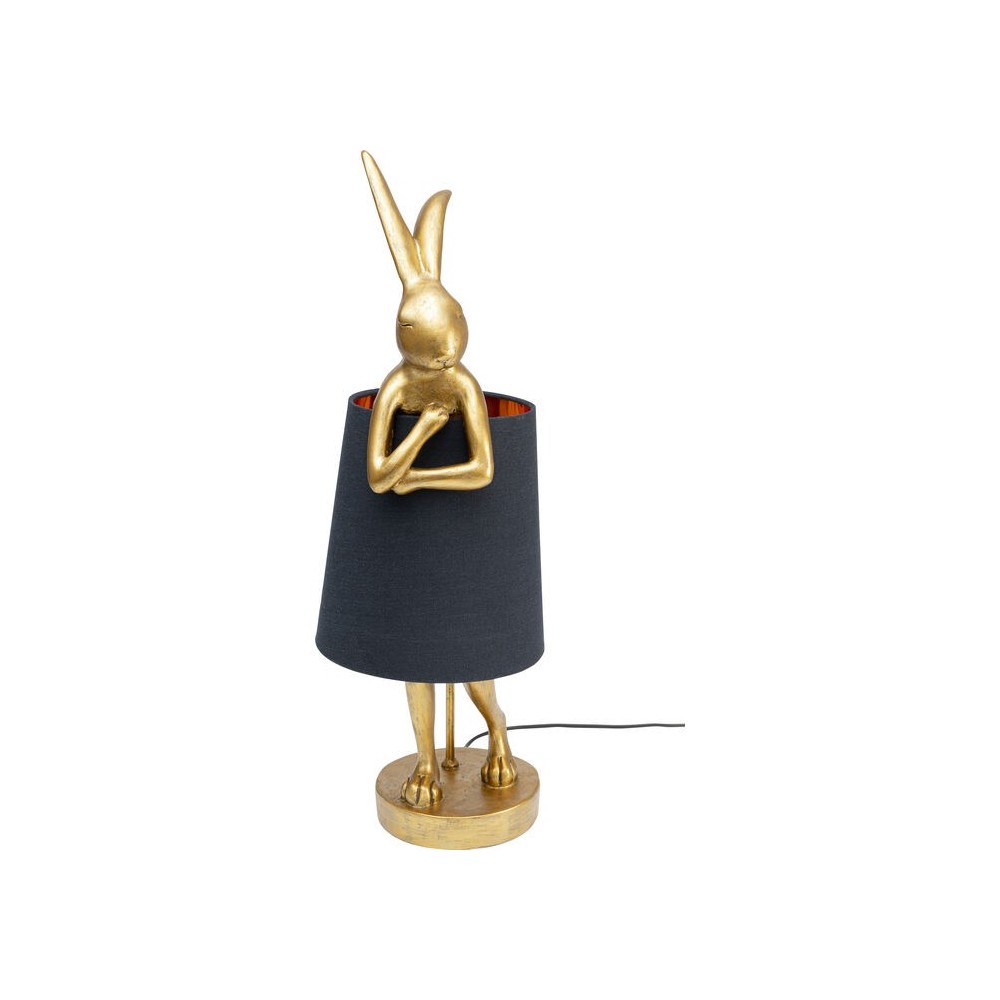 Lâmpada de coelho dourado lâmpada preta coelho