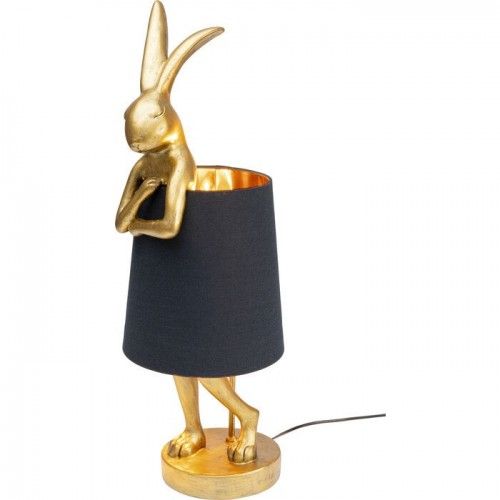 Lámpara conejo dorado con pantalla negra RABBIT