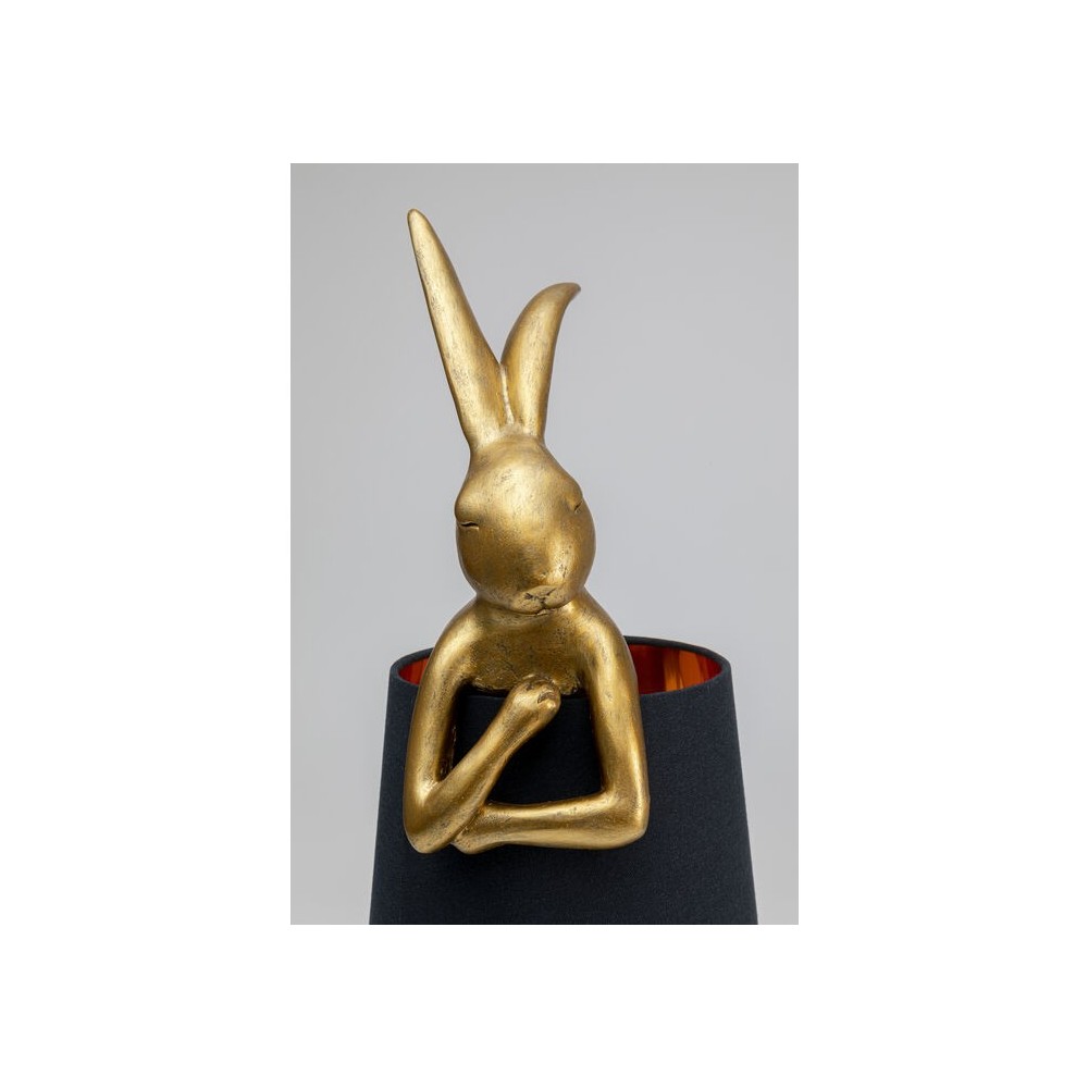Lâmpada de coelho dourado lâmpada preta coelho