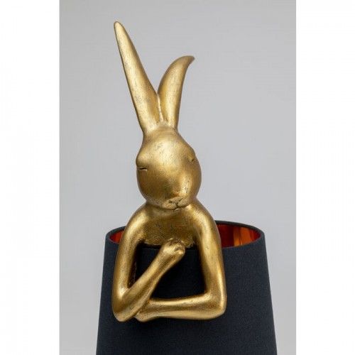 Lámpara conejo dorado con pantalla negra RABBIT