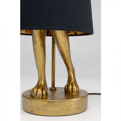 Lampada coniglio dorato con paralume nero RABBIT