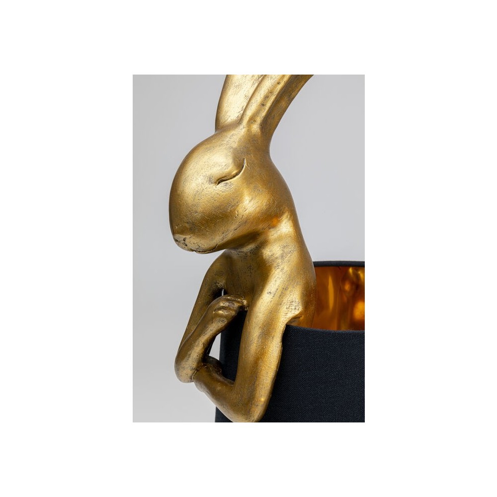 Lâmpada de coelho dourado lâmpada preta coelho