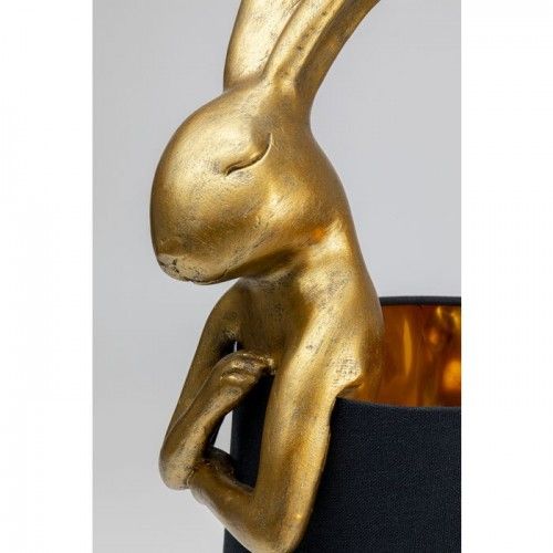 Lâmpada de coelho dourado lâmpada preta coelho