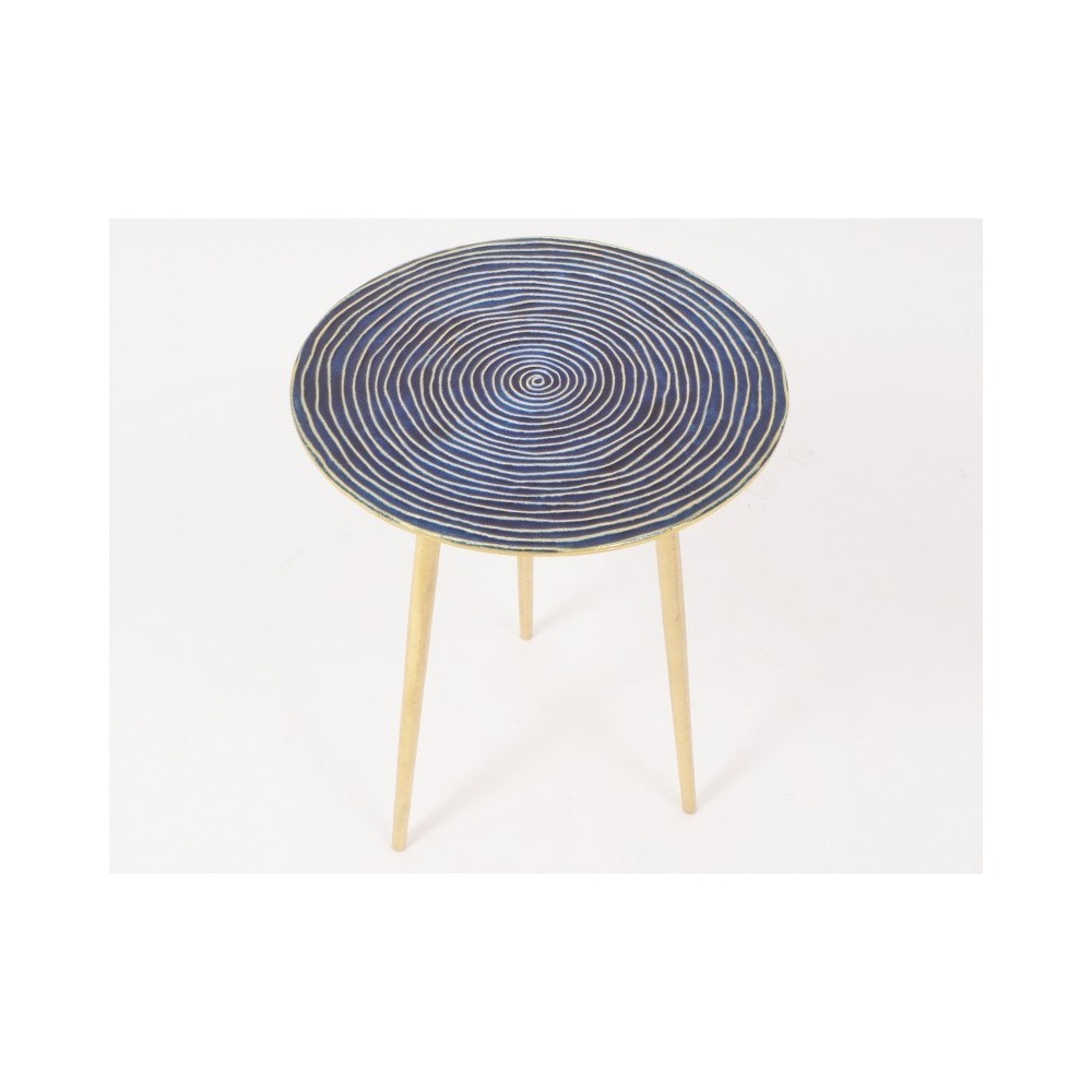 End table blue and gold tray 48 cm ANTHONY