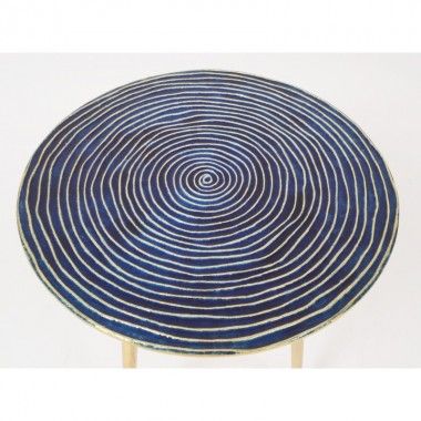 End table blue and gold tray 48 cm ANTHONY