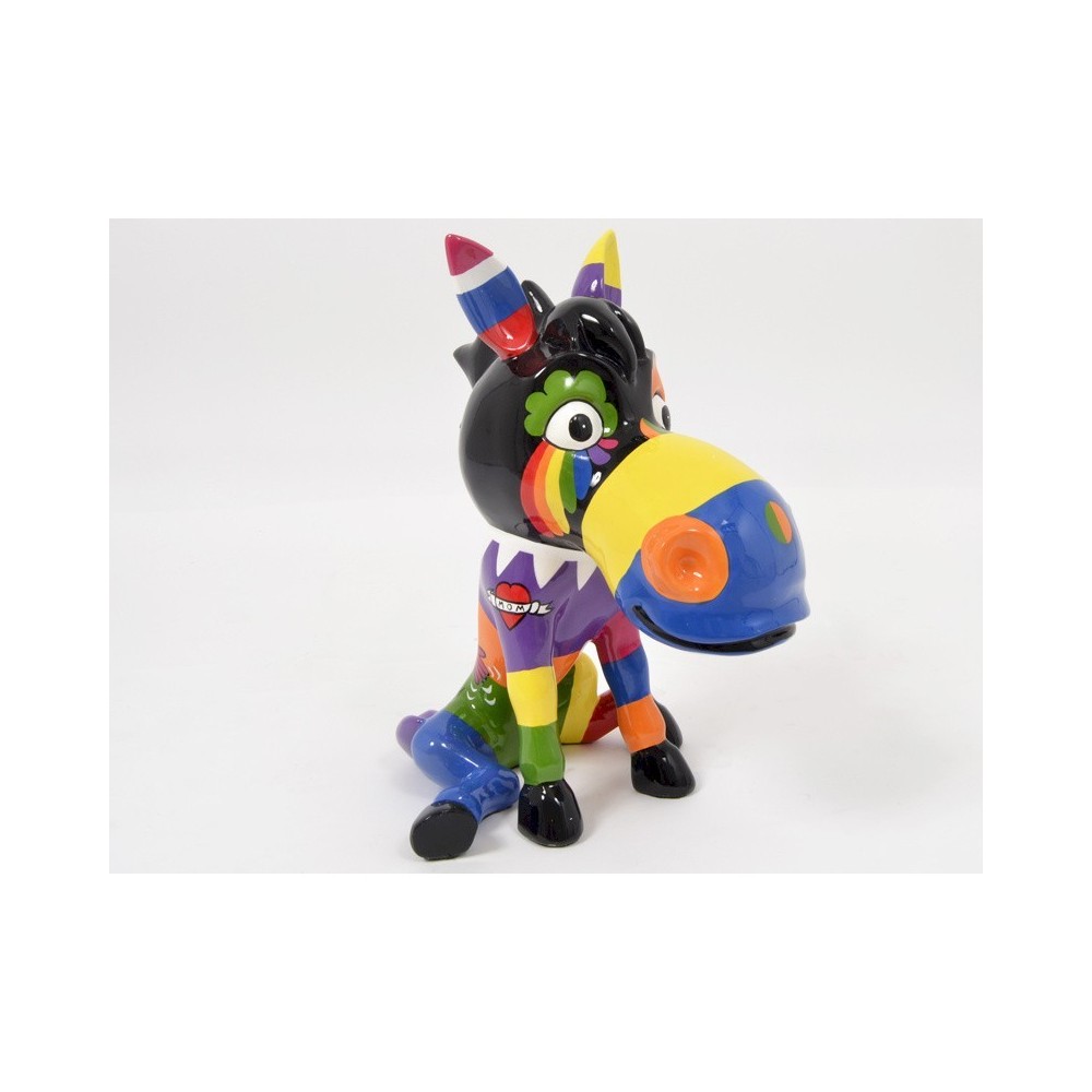 Donkey statue multicolored patterns ILLUSION