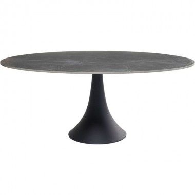 Schwarzer ovaler Tisch GRES 180x120cm