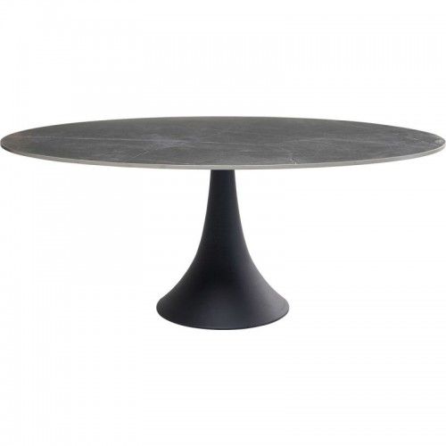 Tabela Oval Preto GRES 180X120CM