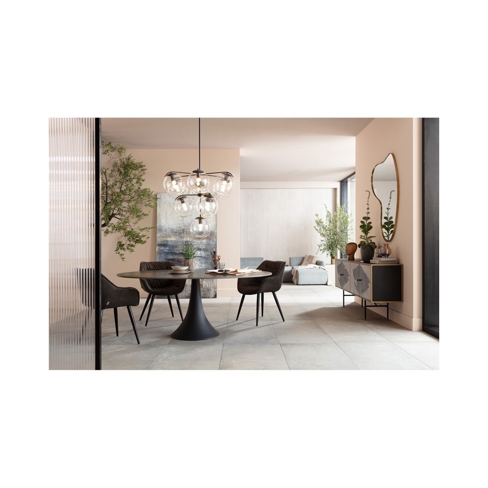 Black oval table GRES 180x120cm