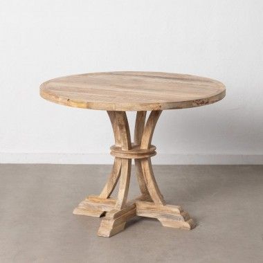 Mesa de jantar branca esfregada 100x100x76cm