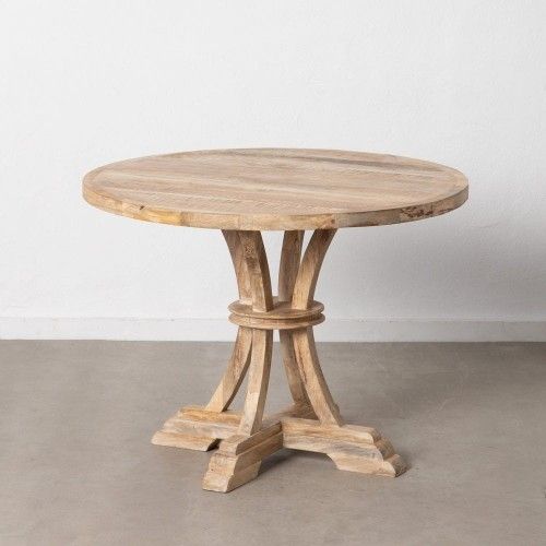 Mesa de jantar branca esfregada 100x100x76cm