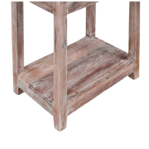 Rectangular whitewashed wood side table