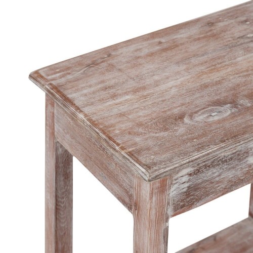 Mesa auxiliar rectangular de madera encalada