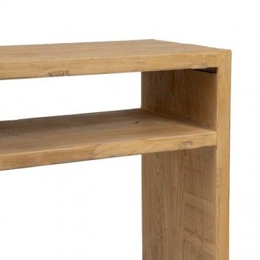 Consola de madera de pino natural