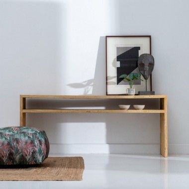 Natural pine wood console