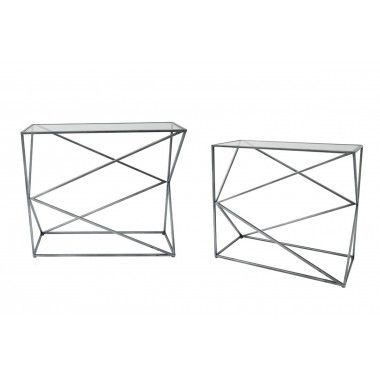 Conjunto de 2 consoles cinzentos Crénillon Iron Art