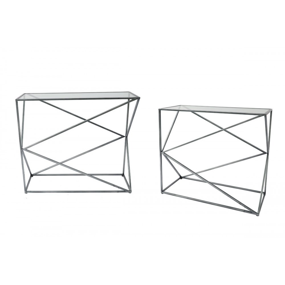 Conjunto de 2 consoles cinzentos Crénillon Iron Art