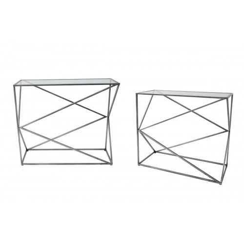 Conjunto de 2 consoles cinzentos Crénillon Iron Art