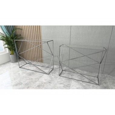 Conjunto de 2 consoles cinzentos Crénillon Iron Art 2
