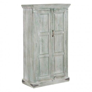 Armoire madera mango árbol gris salón 2 puertas 83x42,50x152cm