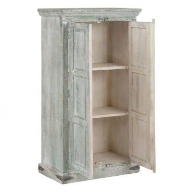 Armoire madera mango árbol gris salón 2 puertas 83x42,50x152cm