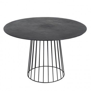 Black aluminum and iron dining table 120x120x77cm