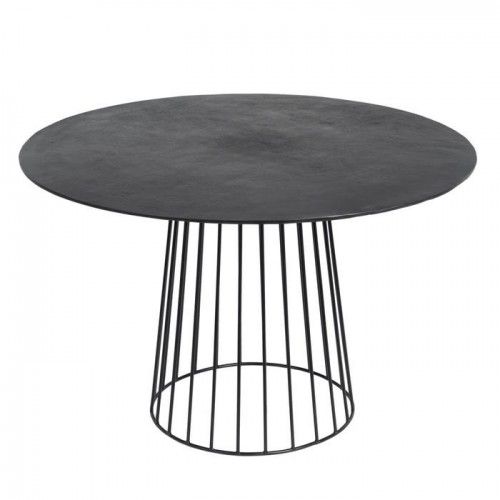 Zwarte aluminium en ijzer tafel 120x120x77cm