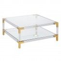 Table basse transparente or 100x100x45cm