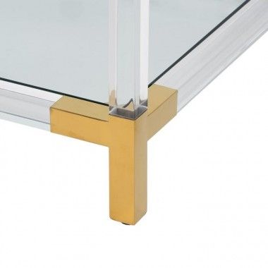 Doorzichtige gouden tafel 100x100x45cm