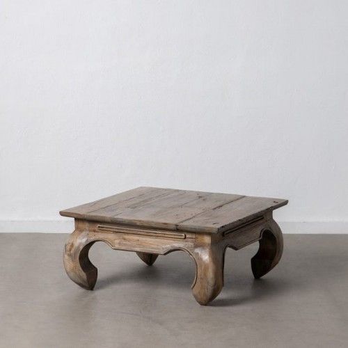 Mesa de sala de estar de madeira natural antique 80x80x38cm