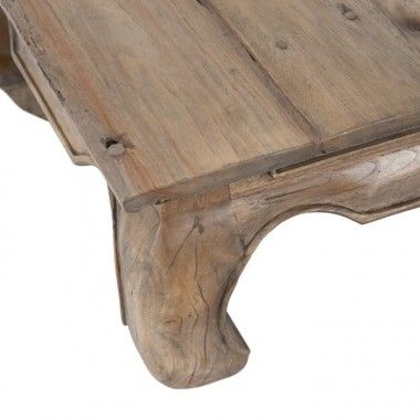 Table basse de salon naturel bois 80x80x38cm ANTIQUE