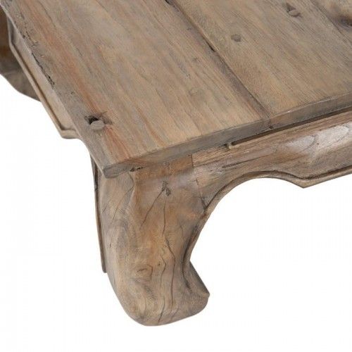 Mesa de sala de estar de madeira natural antique 80x80x38cm
