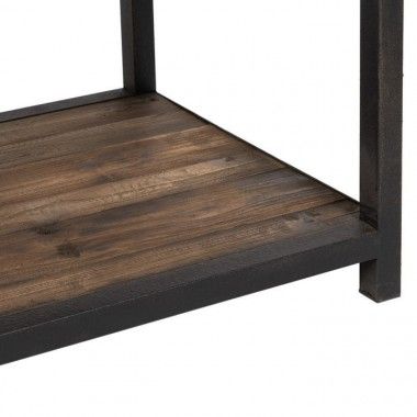 Tavolino nero naturale in legno di olmo 165x64x55cm OLMO