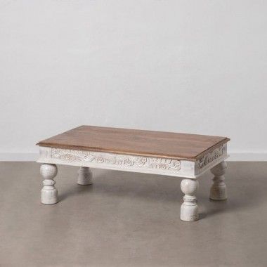 Mesa de café natural branco 120x70x45cm Mesa 2